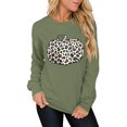 thumbnail image 1 of Pull à Imprimé Léopard Imprimé Citrouille Sweat-Shirt à Manches Longues Décontracté Sweat-Shirts à Col Rond, 1 of 7