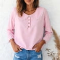 thumbnail image 5 of vigerkar Womens Floral Embroidered Long Sleeve Shirt Peter Collar Dressy Casual Blouse Shirts (Pink, XL), 5 of 7