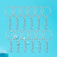 thumbnail image 5 of WORGEOUS 50 Pcs Metal Split Key Chain Twisted Round Keychain with Chain and Hanging Ring (White K Pattern), 5 of 8