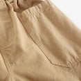 thumbnail image 4 of ZACPNCV Girls Shorts Elastic Waist Solid Color Wide Leg Knee Length Shorts for Kids Summer Sport Bermuda Shorts Khaki 5-6 Years, 4 of 7