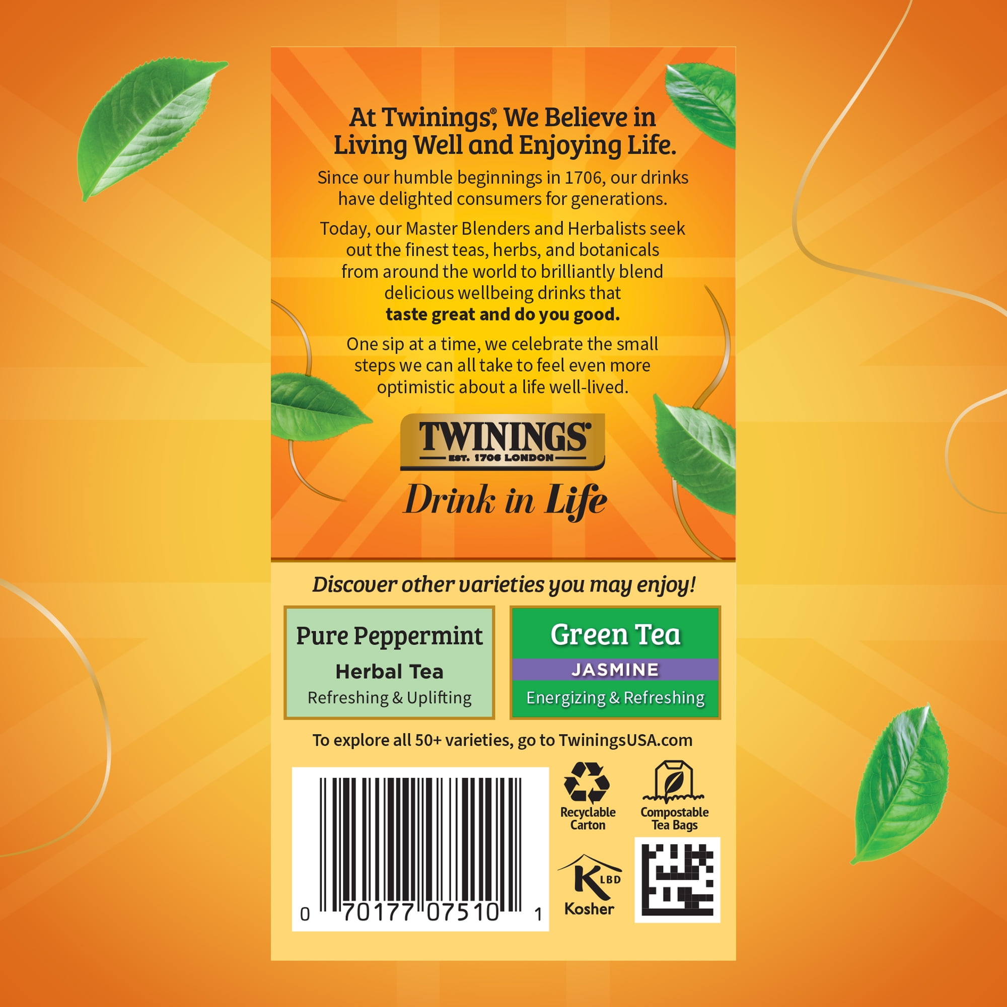 (4 pack) Twinings of London Lemon & Ginger Herbal Tea Bags , 20 Ct., 1.41 oz.