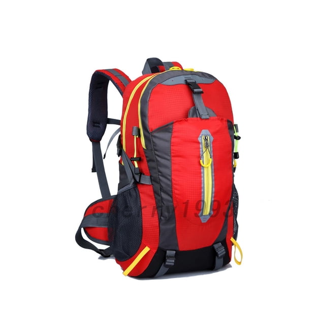 Mochila impermeable de nailon rojo para acampada y senderismo, 30 litros