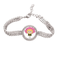 thumbnail image 1 of Plant Lotus powder Water libélula Beauty uu Pulsera de tobillera de cadena de tenis, joyería de diamantes, 1 of 3