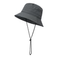 thumbnail image 5 of FNGZ 1* Fisherman's Hat, Dark Gray Bucket Hats, Women's Fisherman Hat Outdoor Sun Hat Spring Summer Solid Color Beach Sunscreen Basin Hat Hat Woman, 5 of 6