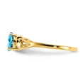 thumbnail image 4 of Solid 14k Yellow Gold 6x4mm Oval Blue Topaz Engagement Ring Size 8, 4 of 6