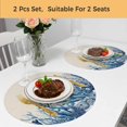 thumbnail image 5 of Summer Coastal Round 13 Inch Placemats Set of 2, Watercolor Ocean Coral Starfish Conch Beige HeatResistant Non Slip Place Mats for Dining Table, Wipeable Braided Kitchen Table Mats for Housewarming, 5 of 9