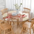 thumbnail image 3 of Pioneer Flower Floral Print Pattern Round Fitted Tablecloth with Elastic Edge,Dining Table Cover Waterproof,Outdoor Round Tablecloth for Camping,Dining,Indoor and Outdoor, 3 of 7