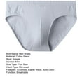thumbnail image 7 of zeranth Men Summer Briefs Mid-rise Elastic Waistband Panties Solid Color U-convex Breathable Underwear for Daily Wear Sleep, 7 of 7