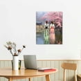 thumbnail image 3 of COMIO  Canvas Wall Art Beautiful Peach Blossom Tree Lake Pavilion Scenery Beautiful Picture Abstract Painting Print Wall Art for Bedroom Bathroom Kitchen Decor, 3 of 5