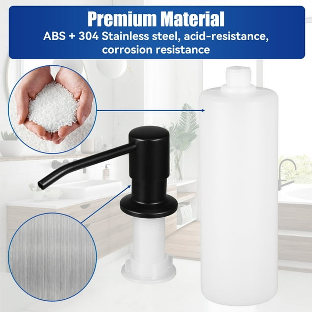 Dispensador universal de jabón Toystoory de acero inoxidable 350ml para fregadero