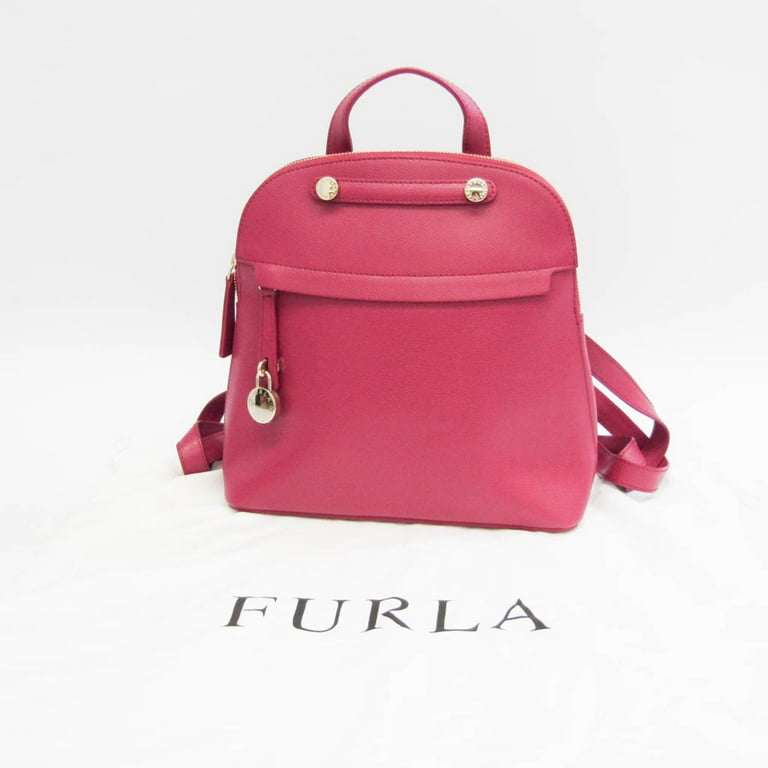 Pre Owned Furla Piper Women s Leather Backpack Rose Red Good