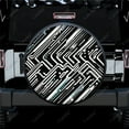 thumbnail image 1 of Black And White Geometric Patterns Polyester Universal Spare Wheel Tire Cover Wheel Covers for Trailer RV SUV Truck Camper, 1 of 5