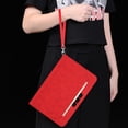 thumbnail image 6 of TECH CIRCLE for 7 Inch Tablet Android 11/12/13/14 Tablet Universal Case with Stand (Portrait/Landscape Viewing Angles)/Hand Strap/Front Pocket/Card Slots, PU Leather Folio Case with Lanyard, Red, 6 of 6