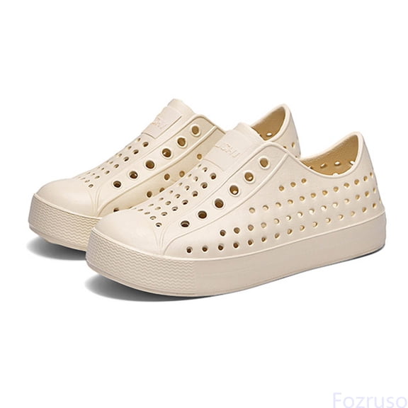Fozruso Baby Girls Beach Unisex Kid's Slip On Sneaker,Sizes 8.5 Little Kid 3.5-4 Years(Beige)