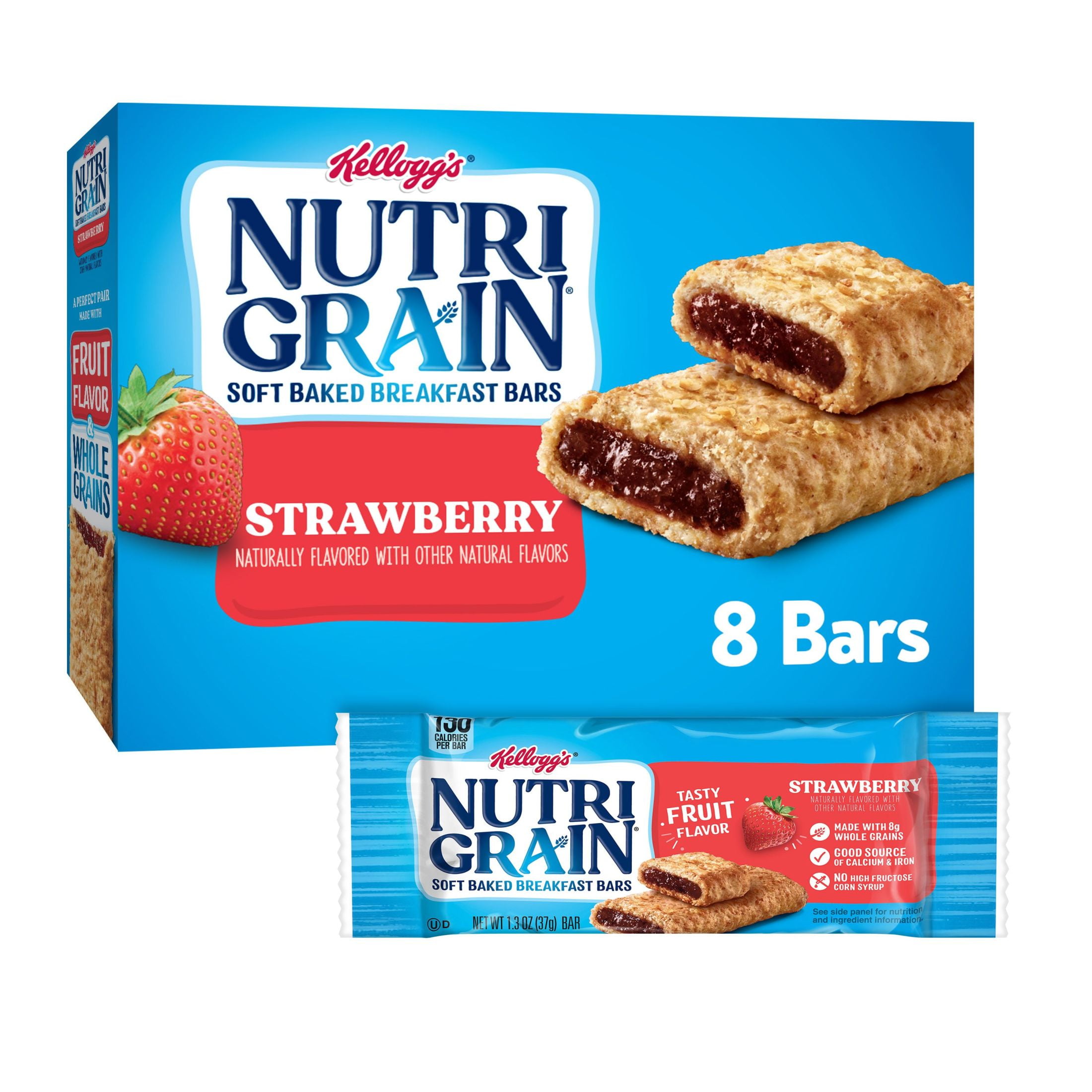Nutri-Grain Soft Baked Breakfast Bars, Strawberry, 10.4 oz, 8 Count