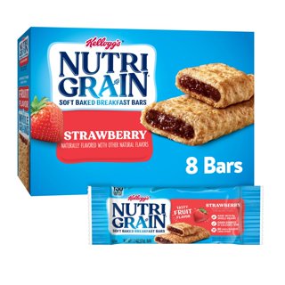 Great Value Fruit & Grain Cereal Bars, Strawberry, 10.4 oz, 8 Count ...