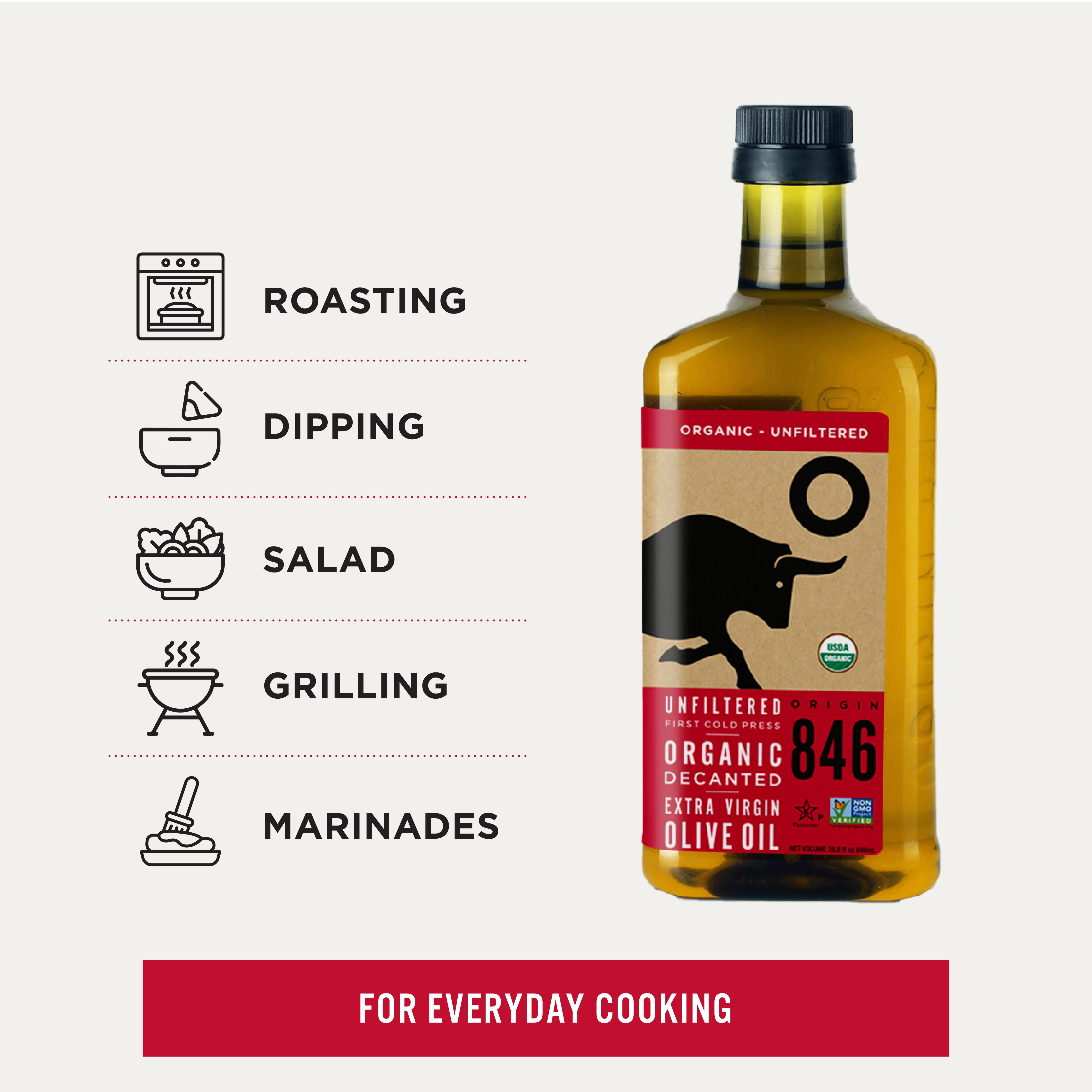 Origin 846 Unfiltered Organic Extra Virgin Olive Oil, 28.6 Fl Oz