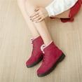 thumbnail image 6 of FRSASU Winter Boots Snow Boots Women's Casual Boots Winter Flat with Cotton Short Boots Women's Cotton Shoes Red 6(36), 6 of 6