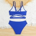 thumbnail image 4 of Teen Girls Swimsuit 2 Piece Summer Bikini Swimwear Solid Color Girl Bathing Suit 10-11 Years, 4 of 6