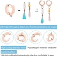 thumbnail image 4 of 12Pcs Rose Gold Huggie Hoop Earrings Hypoallergenic Cartilage Sleeper Earring Leverback Earring Hooks Stainless Steel Minimalist Hoop Earrings with Loop for Dangle Earring 15.5x14x3mm diy, 4 of 7