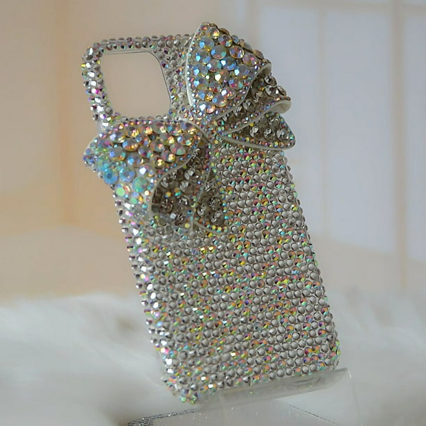 Funda de teléfono con lazo de diamante de cristal para iPhone, 12, 13, 14, 11 Pro, 7, 8 Plus, X, Max, XR, Samsung Galaxy S22, S21, S23 FE, Ultra Note 20 Fivean unisex