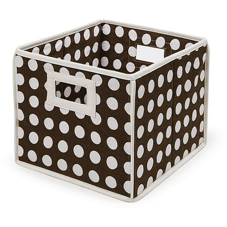 Badger Basket - Folding Basket, Brown Polka Dot