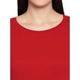 thumbnail image 5 of eloria Women's T-Shirt Round Neck Solid Color Plain Full Sleeve T-Shirt Color: Red | Size: XL, 5 of 7