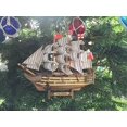 thumbnail image 1 of Wooden HMS Victory Model Ship Christmas Tree Ornament - Nautical Decoration, 1 of 2