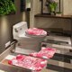 thumbnail image 4 of Juego de 4 cortinas de ducha para San Valentín 2022 con alfombrillas antideslizantes, alfombrilla de baño, tapa de inodoro y 12 ganchos., 4 of 5