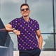thumbnail image 4 of Balery Purple Mardi Gras Camisa Polo de Hombre con Estampado, de Manga Corta y Tejido Medio, Camisa Tipo Golf Polo-Large, 4 of 6