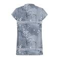 thumbnail image 6 of Summer Outfits for Women Vintage Floral Print Short Sleeve Tops Plus Size Satin Blouse Dressy V Neck Tops Camisetas Para Mujer, 6 of 6