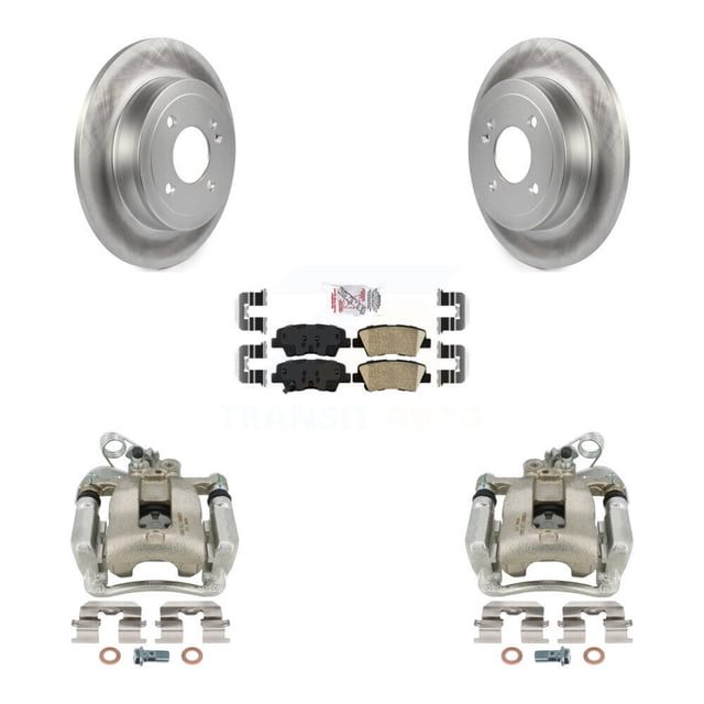 Transit Auto Rear Disc Brake Caliper Coated Rotors and Ceramic Pads Kit for Car Kia Rio KCG-101176N