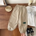 thumbnail image 4 of Gubotare Infant Pants Girl Boys Linen Suits Pants Kids Lightweight Flat Front Dress Pants for Toddler Boy Teens Formal School Uniform Trousers Size 9-11 (Beige,9-11 Years), 4 of 7