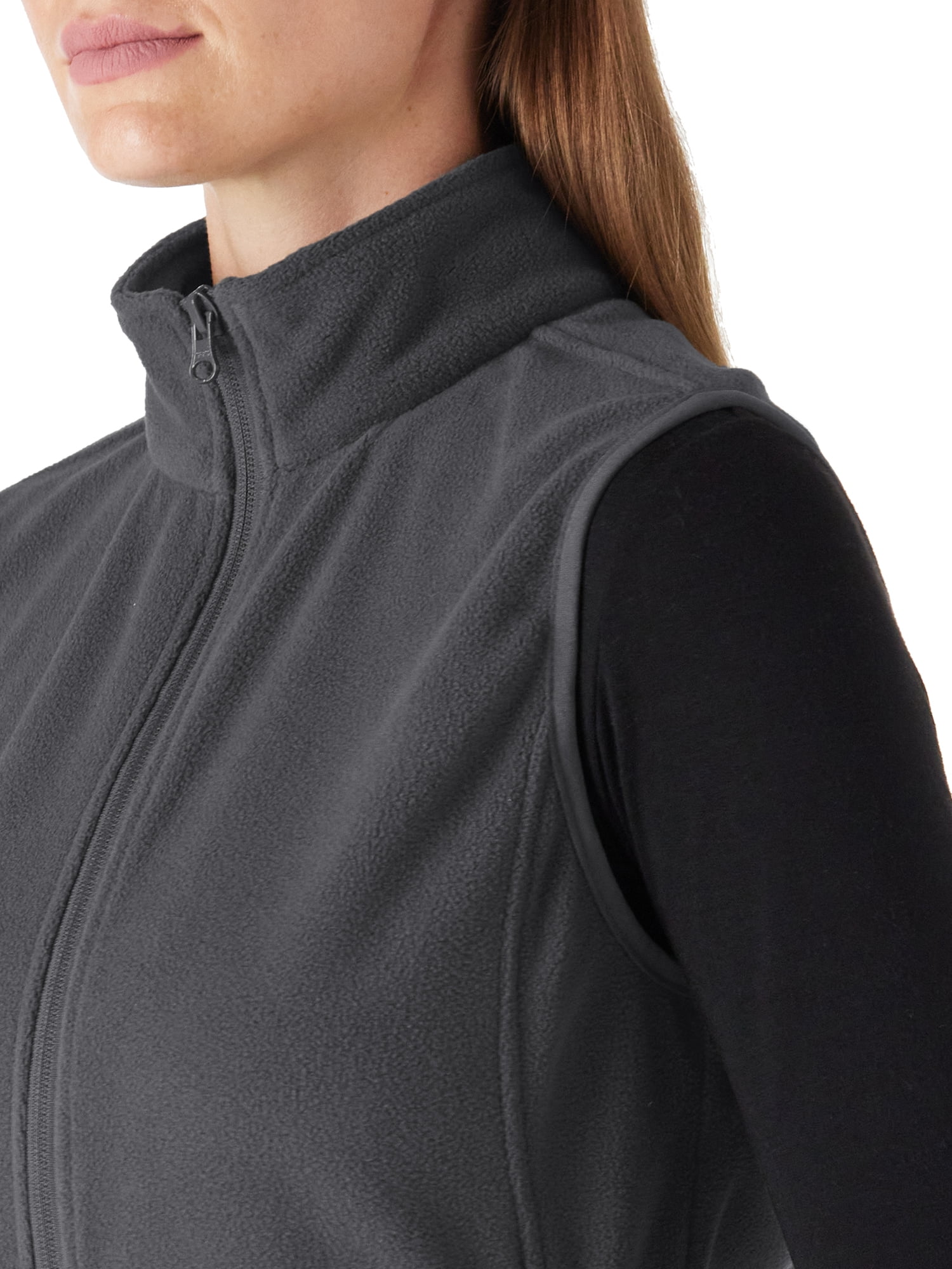 33,000ft Women's Fleece Vest, Zip Up Lightweight Soft Running Vest Outerwear Sleeveless with Pockets