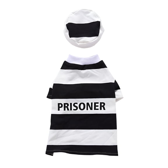 TELOLY Halloween Pet Dog Costumes Policeman Prison Suit Clown Style Puppy Clothing Pet Supplies - S