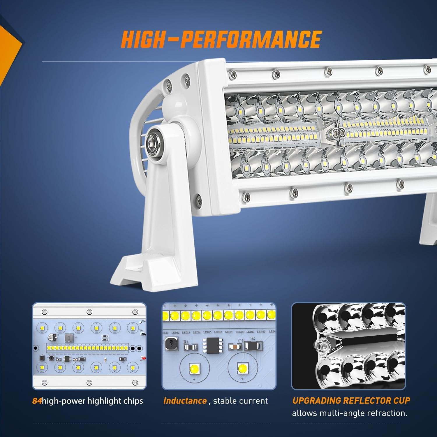 Nilight 9.5-Inch Triple Row LED Light Bar, White Spot/Flood Combo Beam, IP67 Waterproof for Off-Road & Marine Deck Lighting
