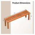 thumbnail image 3 of WDZS 47 Inch Patio Wood Bench, 2-Person Backless Bench w/Slatted Seat, Indoor Outdoor Dining Bench for Backyard, Poolside, Entryway, Porch, 3 of 9