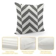 thumbnail image 4 of Grey Throw Pillow Cushion Cover, Pattern Classic Geometrical Horizontal Zig Zag Stripes Artwork, Zippered Double-Side Digital Print Decor, Grey White, 4 of 5