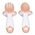 thumbnail image 3 of Toddler Self Feeding Utensils, Baby Fork Spoon Set Prevent Swallow Soft PP Self Eat Training  For Home Use Green,Brown, 3 of 8