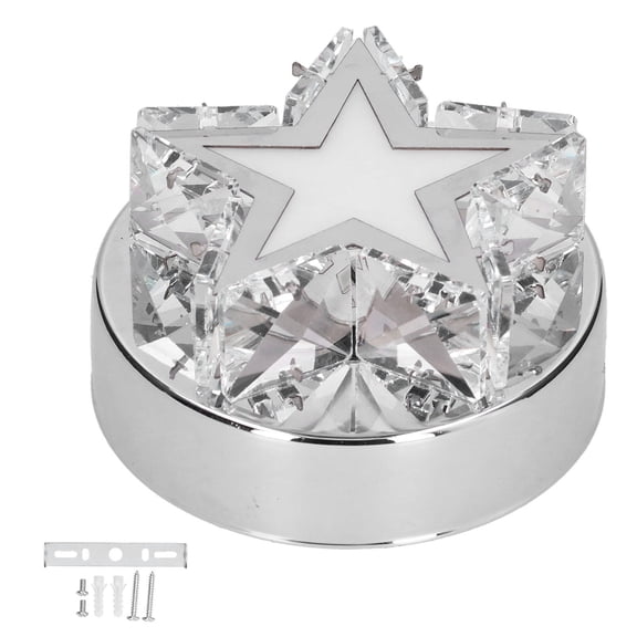 YAHHU Five-Pointed Star Stainless Steel Ceiling Lamp – White LED Light, 5.5" x 5.9" – Elegant Ceiling Fixture for Kitchen, Living Room, Bathroom