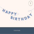 thumbnail image 2 of Banner de papel Bonjour Fête, azul, feliz cumpleaños, 3 m de largo, 2 of 4