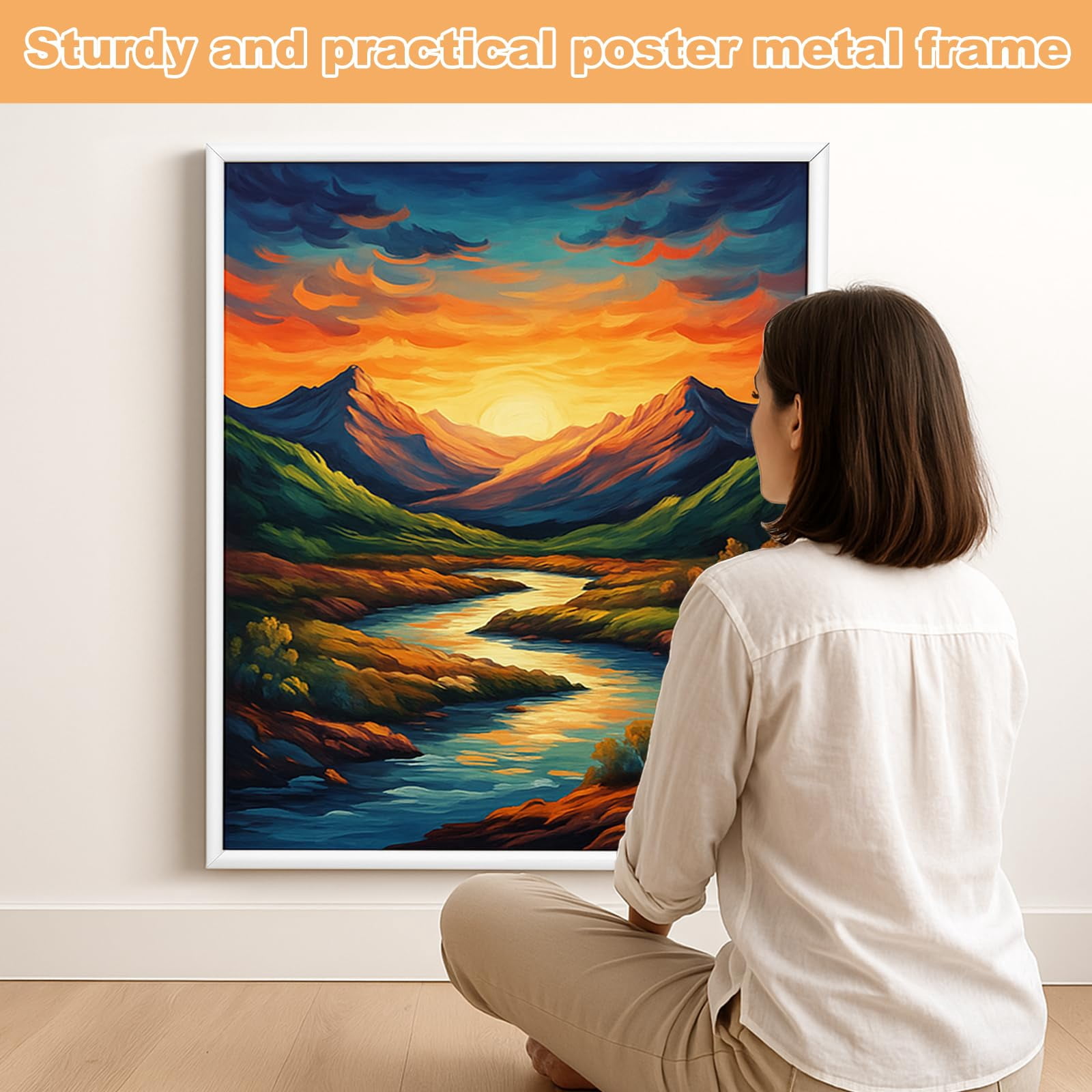 Snap Poster Frame 40 x 24 Inch Heavy Duty Aluminum with Clear Gloss Overlay with Mounting Hardware Includes 4 Mounting Screws and Drywall Anchors(Silver)