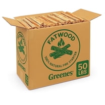 Greenes Fence Fatwood Fire Starter – 50 lb Box, 100% Natural Pine Resin Kindling for Fireplaces, Campfires, Wood Stoves & Grills