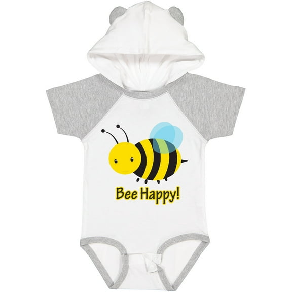Inktastic Bee Happy Boys or Girls Baby Bodysuit