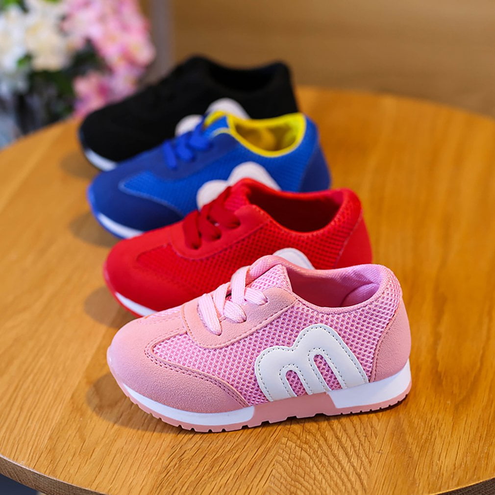 Cute Children Leisure Soft-soled Running Shoes Lace-up Sports Shoes