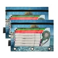 thumbnail image 2 of Tree on Sea 2 Pack Pencil Pouch for 3 Ring Binder Smooth Zipper Folders with Pockets Clear Window Pencil Case, 2 of 6