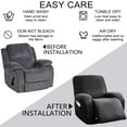 thumbnail image 5 of JIqH Four-piece set of casual chair covers - Stretchy cover with pockets, elastic base, soft and washable furniture protection cover, pet and child friendly, dark gray, 5 of 6