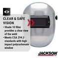 thumbnail image 6 of Jackson Safety Welding Helmet - Passive - Super Tuff Nylon - Lift Front - 2" x 4.25" Viewing Area - Shade 10 - 370 Speed Dial Headgear - Silver  - 280PL Series, 6 of 10