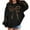 00-Black348, variant on Yiyuu Girls Bow Leopard Hooded Sweatshirt Soft Pullover Hoodie with Pocket, Sizes 2-13