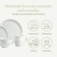 thumbnail image 2 of over&back Dinnerware Set - Stoneware Dish Set with Dinner Plates, Salad Plates, Soup Bowls, Mugs - 16-Piece All-Occasion Place Settings - Circles | White, 2 of 8